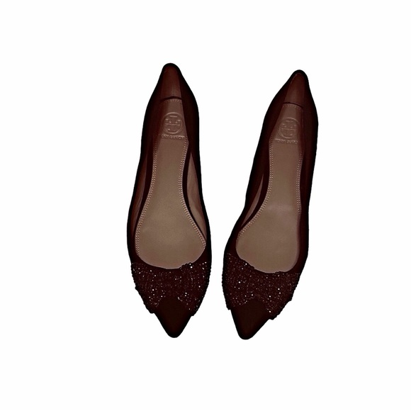 Tory Burch Vanessa Flat Soho Luxe Suede Grosgrain Shoes - Picture 2 of 10